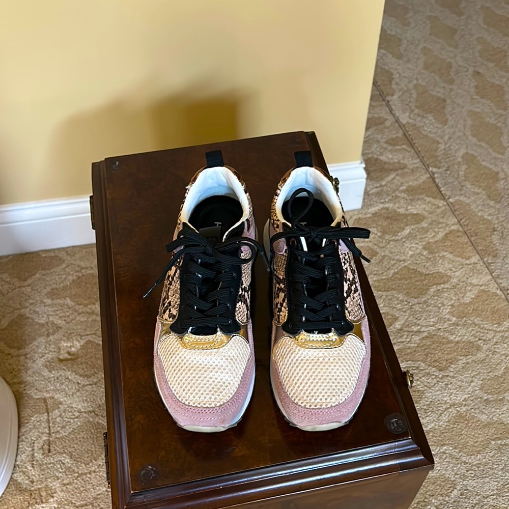 Hoff Snake Print Suede Sneakers